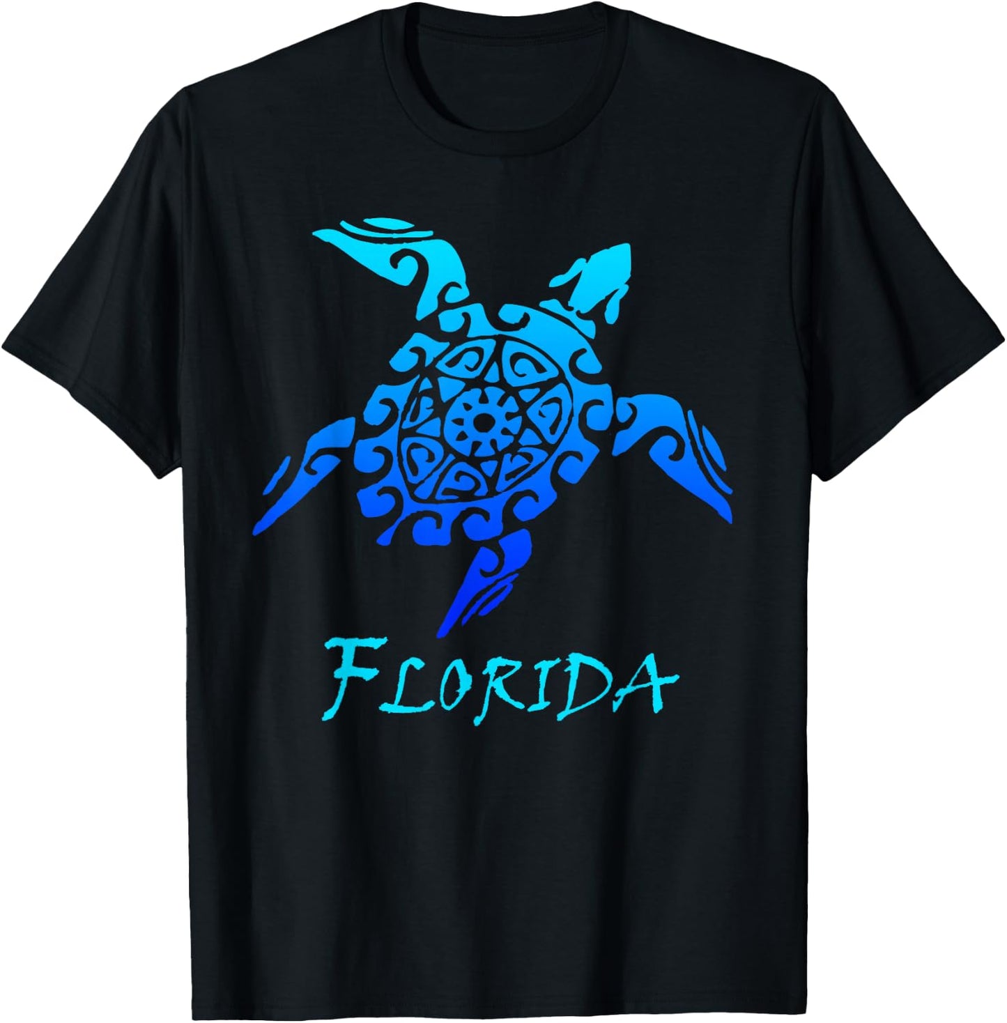 Florida Vacation Vintage Retro Sea Turtle T-Shirt - T-Shirt | Black
