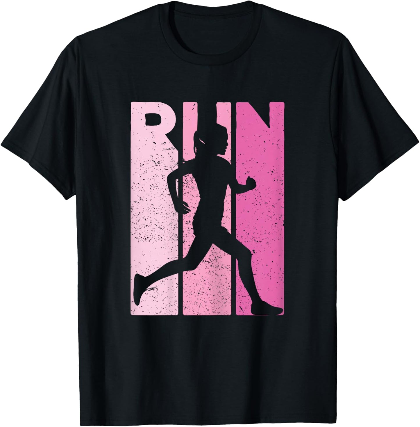 Retro RUN Runner Jogger Marathon Vintage for Girls Women T-Shirt - T-Shirt | Black