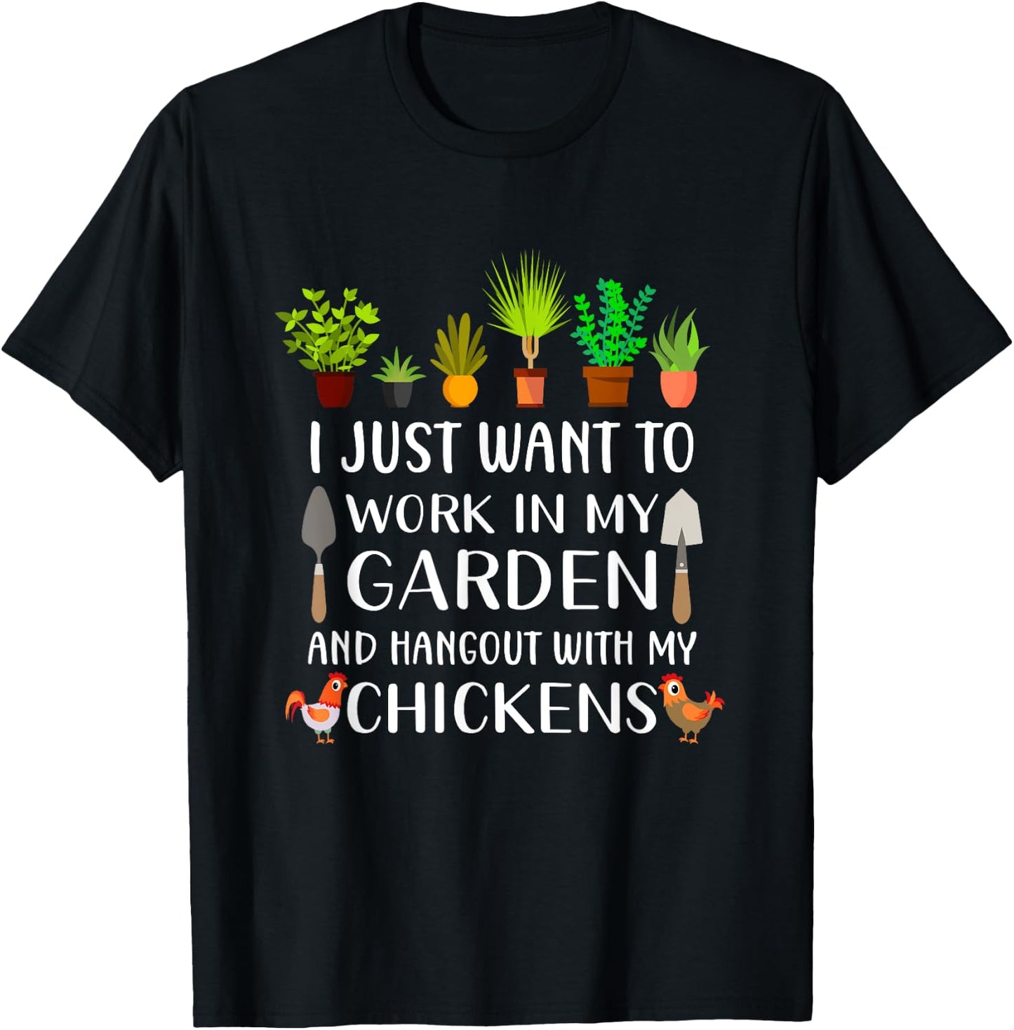 Chicken lover funny gardening shirt women, Gardener T-Shirt - T-Shirt | Black
