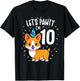 10 Years Old Corgi Dog Lover 10th Birthday Party Outfit Kid T-Shirt - T-Shirt | Black