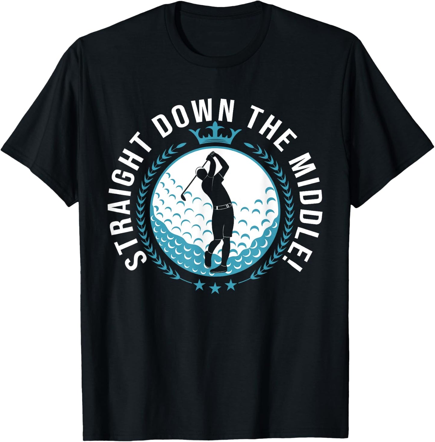 Straight down the middle - cool golf shirt golf T-Shirt - T-Shirt | Black