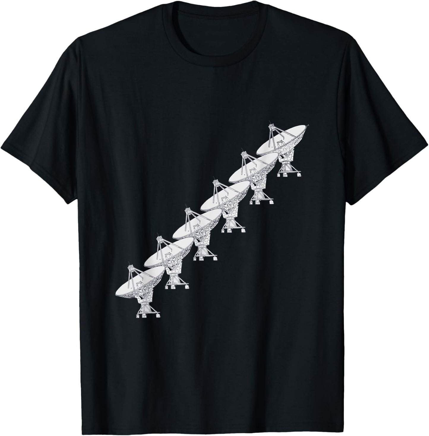 Very Large Array - Multiple Radio Telescope - Space Contact T-Shirt - T-Shirt | Black