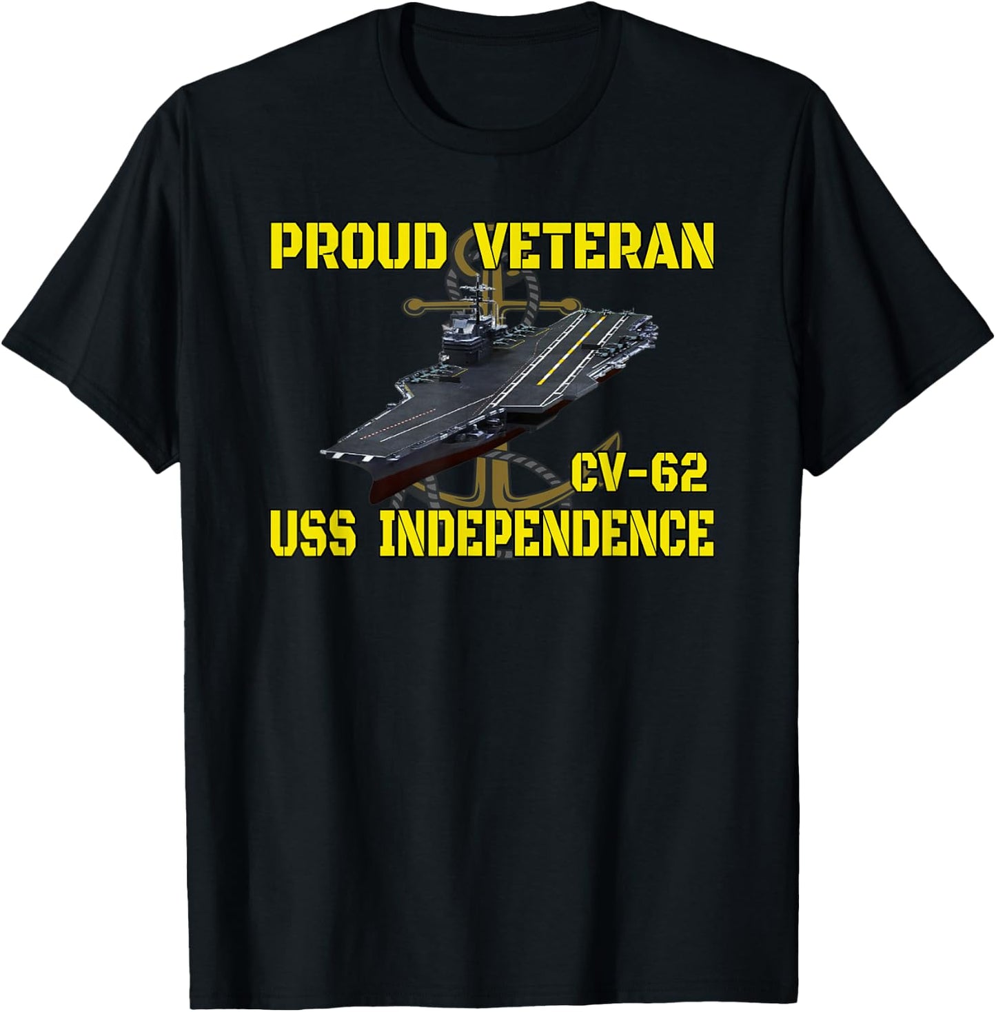 Aircraft Carrier USS Independence CV-62 Veterans Day Father T-Shirt - T-Shirt | Black