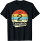 Level 2 Complete Retro 2nd Wedding Anniversary T-Shirt - T-Shirt | Black