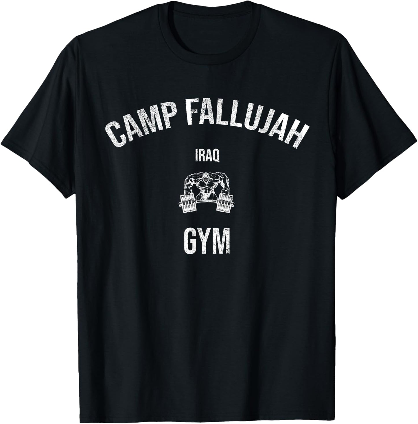 Camp Fallujah Iraq Gym Veteran OIF T-Shirt - T-Shirt | Black