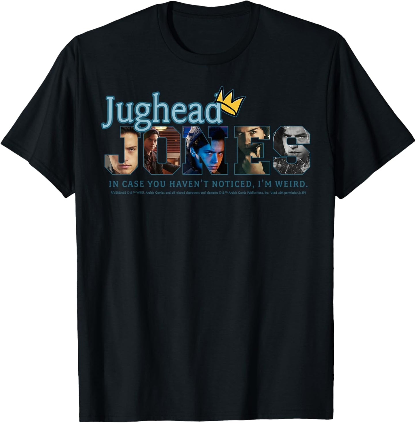 Riverdale Jughead Jones Portrait Text Fill T-Shirt - T-Shirt | Black