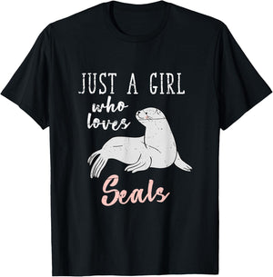Just A Girl Who Loves Seals T-Shirt - T-Shirt | Black