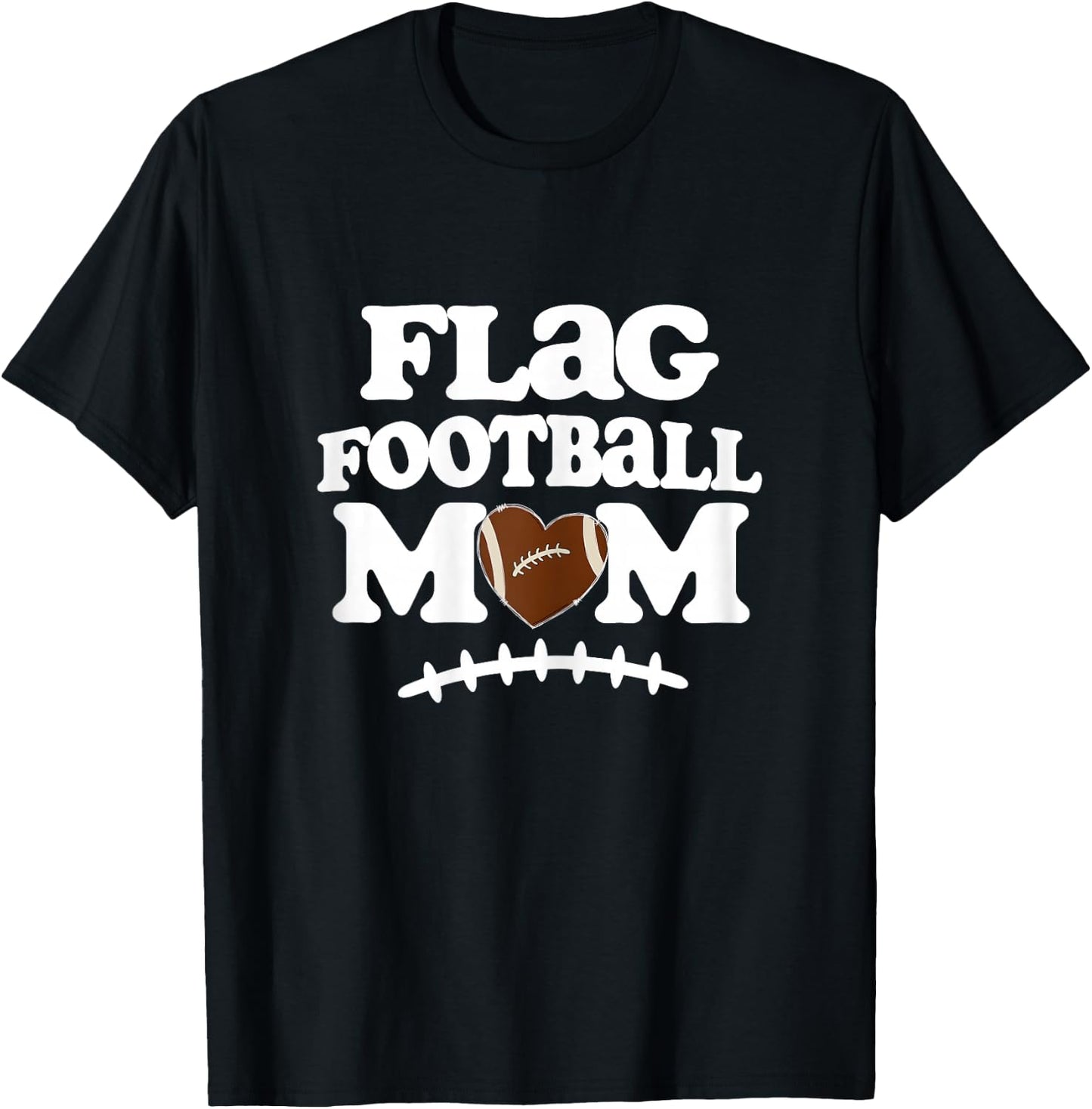 Flag Football Mom Gift Sports Mom Era Football T-Shirt - T-Shirt | Black