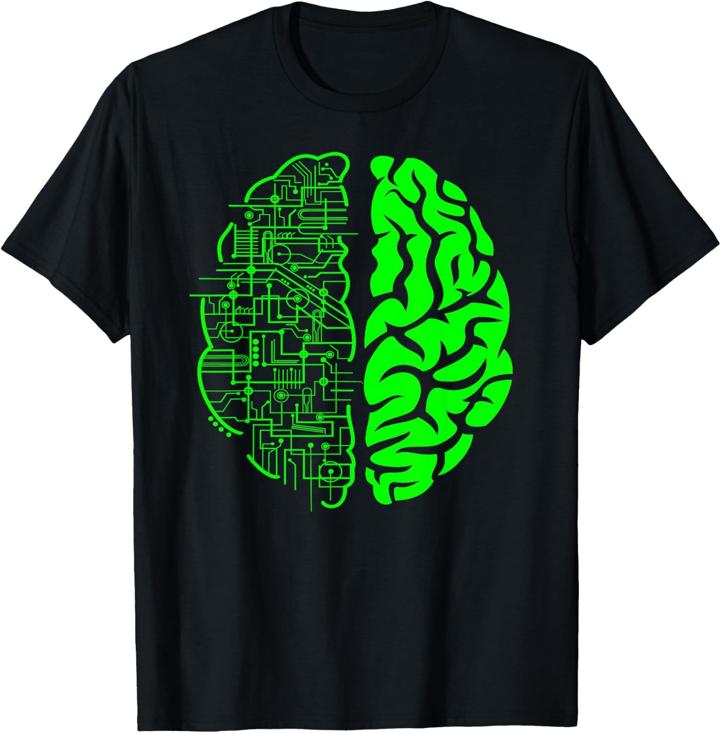 Binary AI Computer Circuit Electric Game Lovers Gift & Brain T-Shirt - T-Shirt | Black