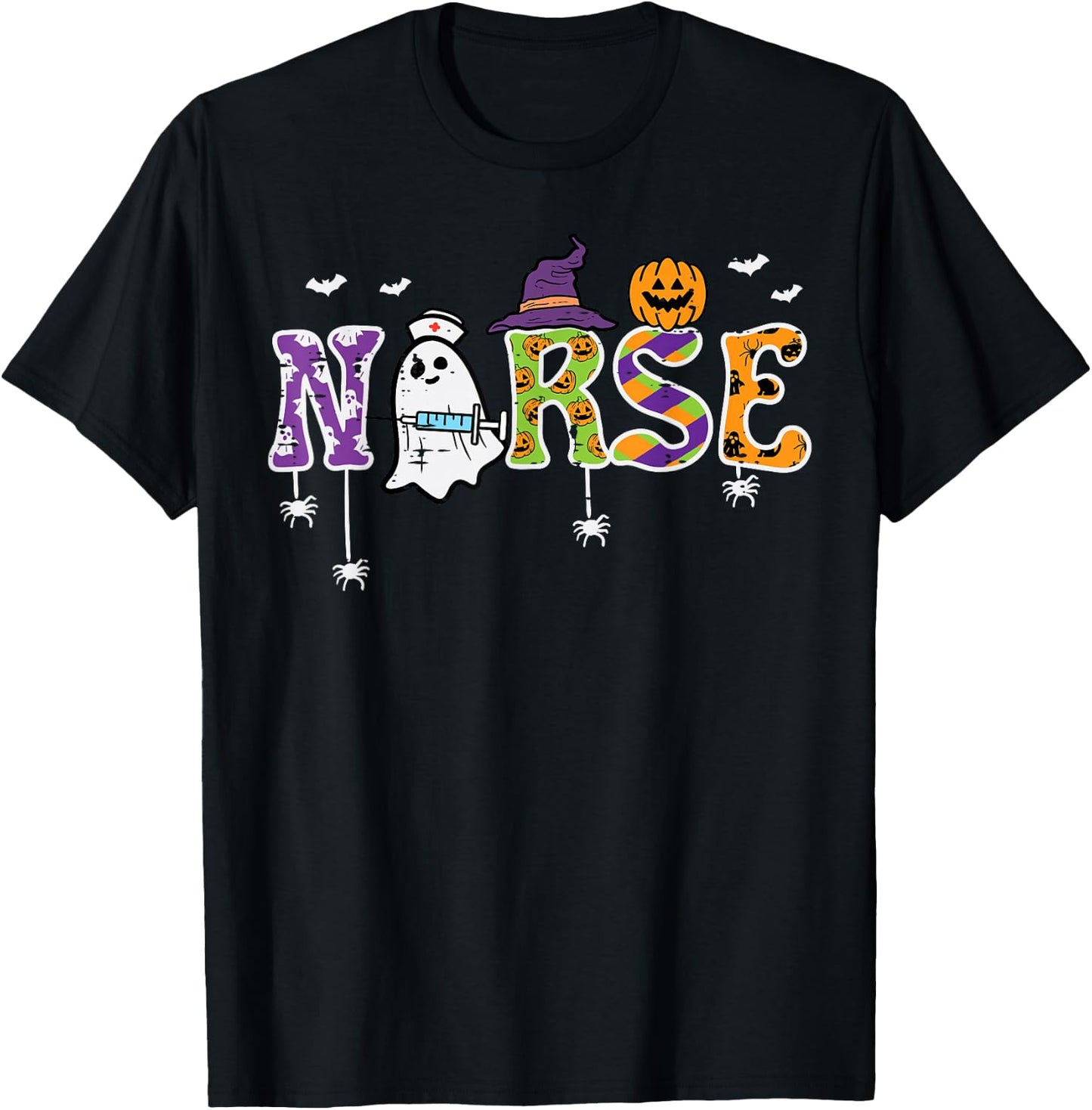 Nurse Halloween Costume Nursing Costume Scrub Top Women Men T-Shirt - T-Shirt | Black