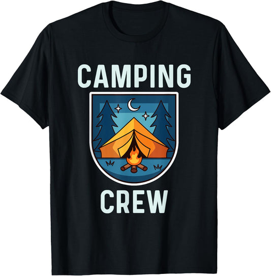 Camping Crew Shirt Family Camping Trip Matching Group Tent T-Shirt - T-Shirt | Black