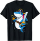 Pirate Shark Captain Kids Boys Toddlers Birthday Party T-Shirt - T-Shirt | Black