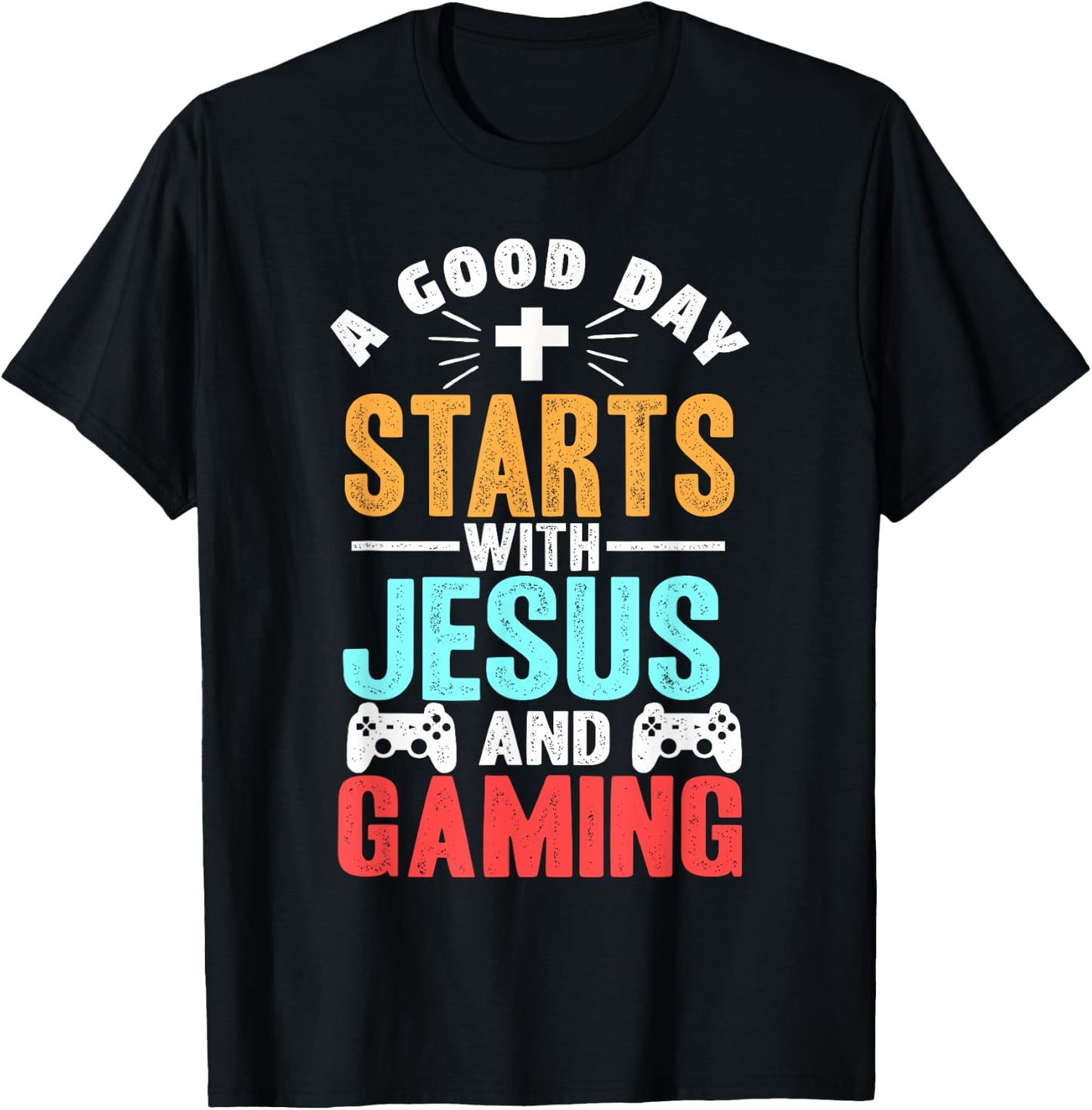 Funny Christian Jesus Gaming Gift Christian Gamer T-Shirt - T-Shirt | Black