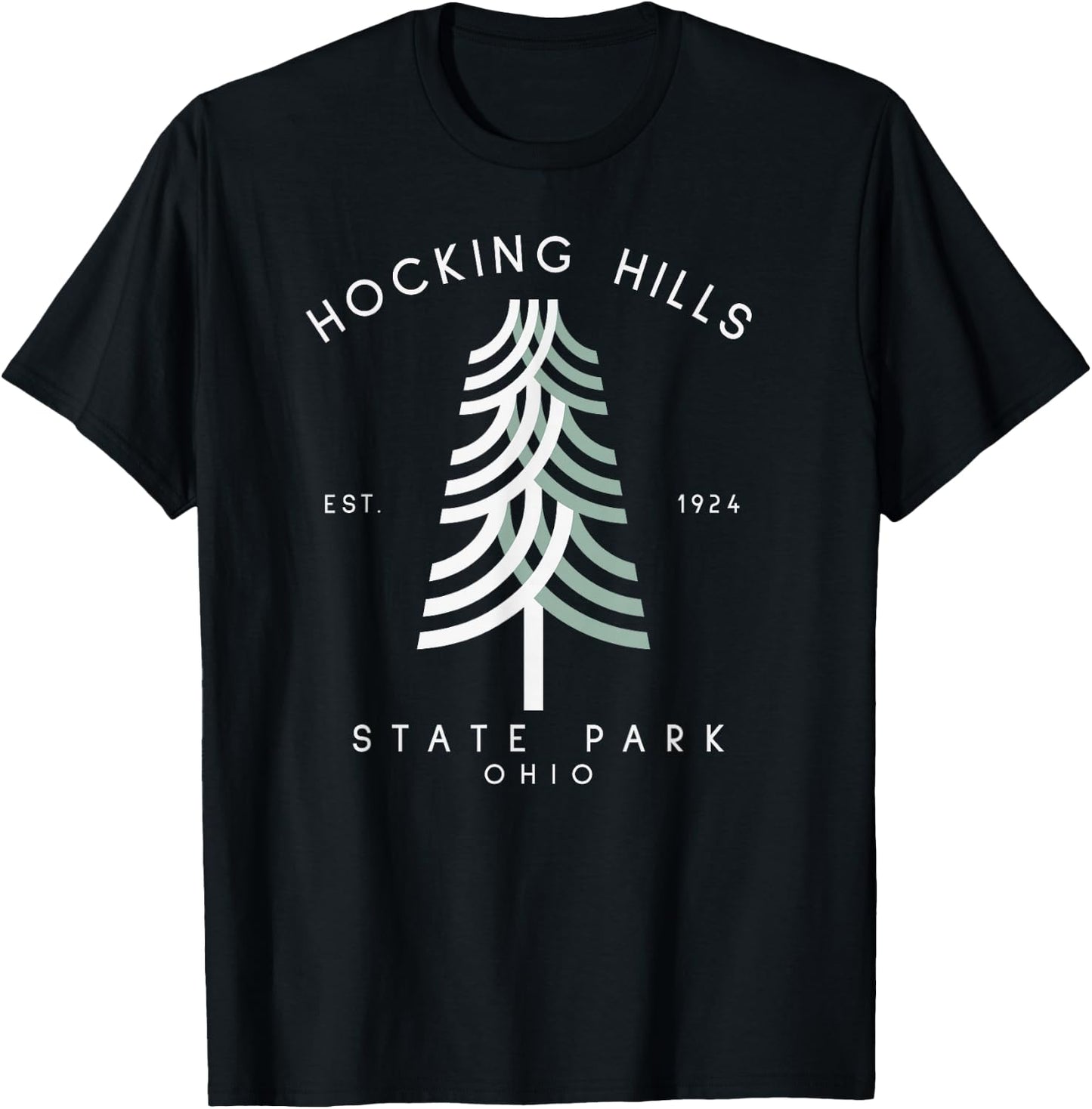 Hocking Hills Park Ohio tree T-Shirt - T-Shirt | Black