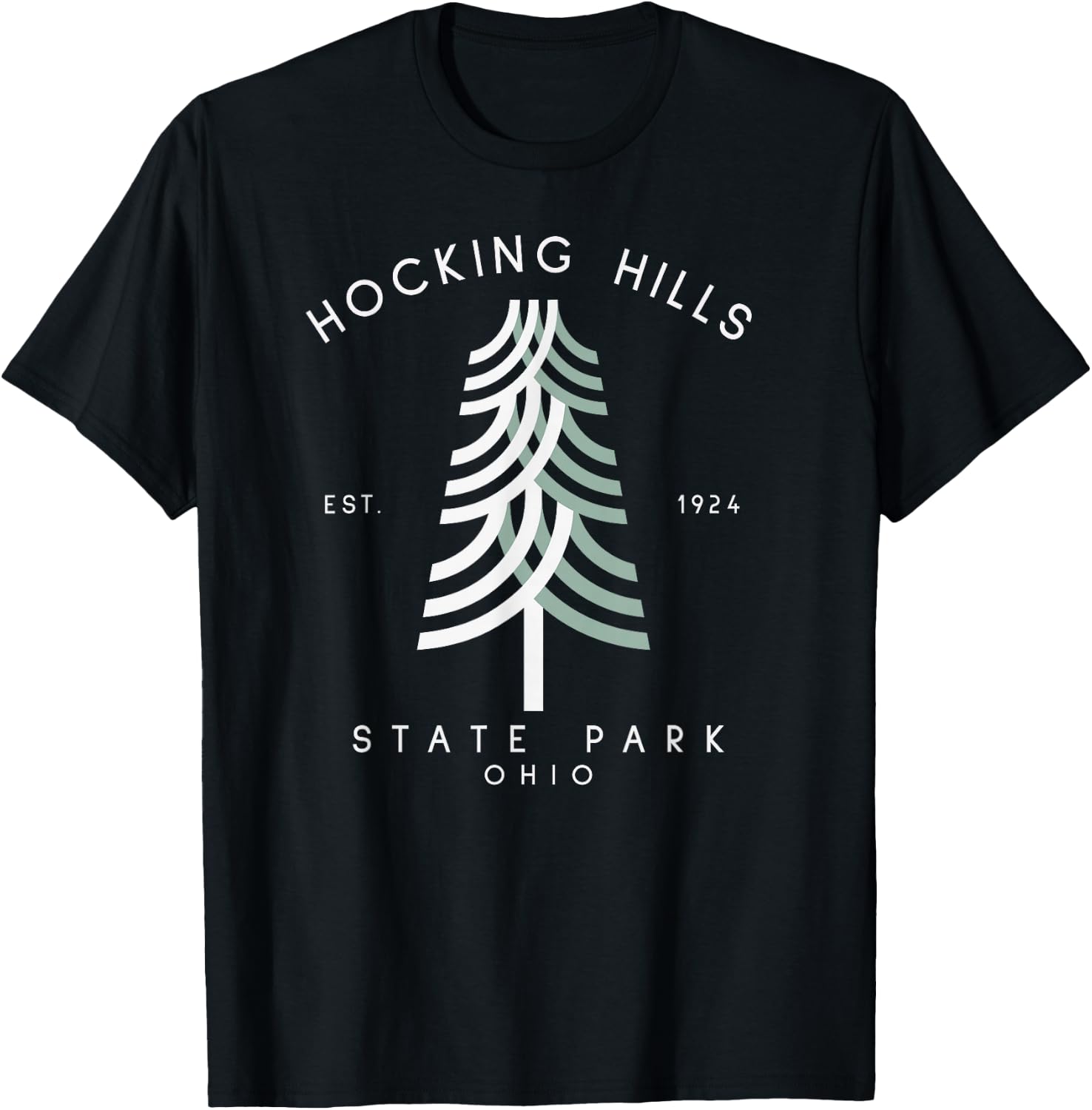 Hocking Hills Park Ohio tree T-Shirt - T-Shirt | Black