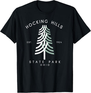 Hocking Hills Park Ohio tree T-Shirt - T-Shirt | Black