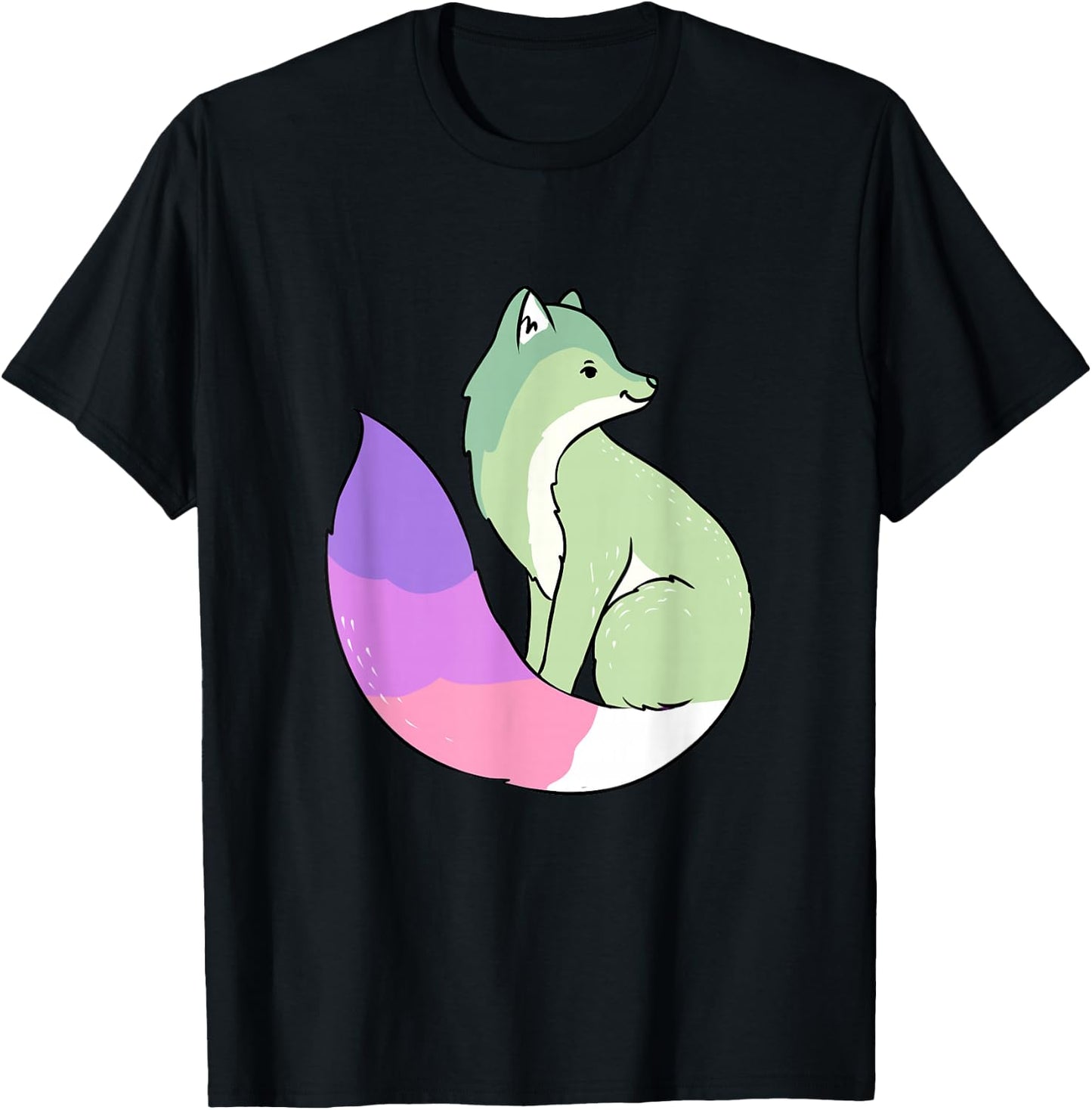 Genderfae Fox Genderfae Pride T-Shirt - T-Shirt | Black