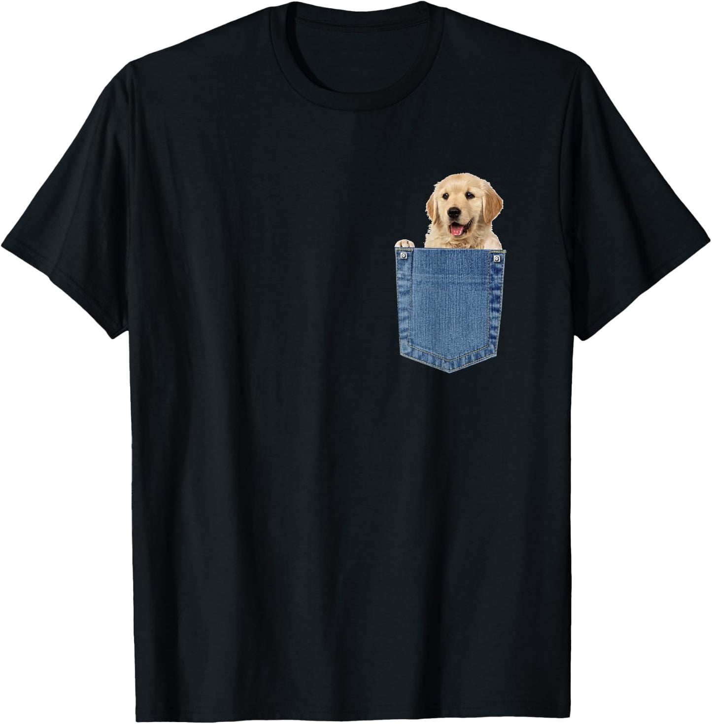 Labrador In Pocket T Shirt Funny Dog Lovers Gifts T-Shirt - T-Shirt | Black