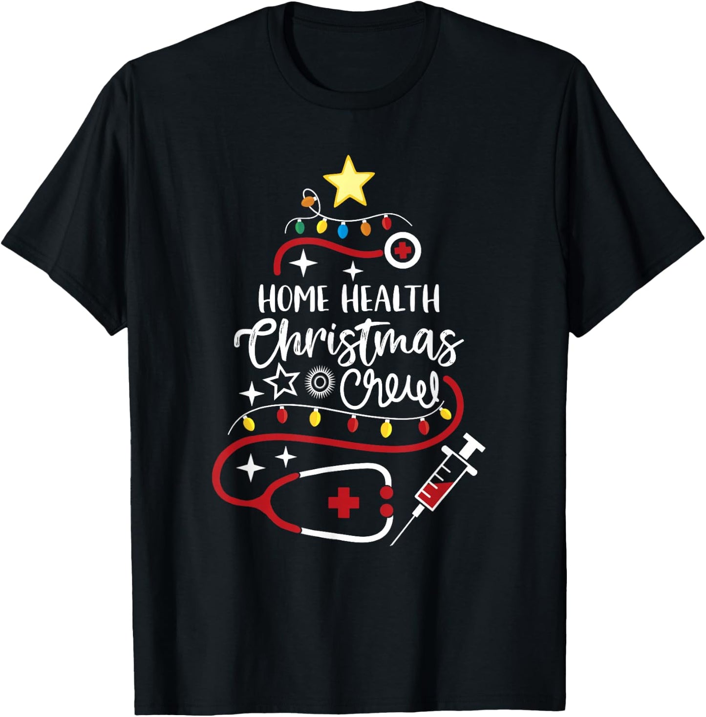 Home Health Nurse Specialists Home Health Christmas Crew T-Shirt - T-Shirt | Black