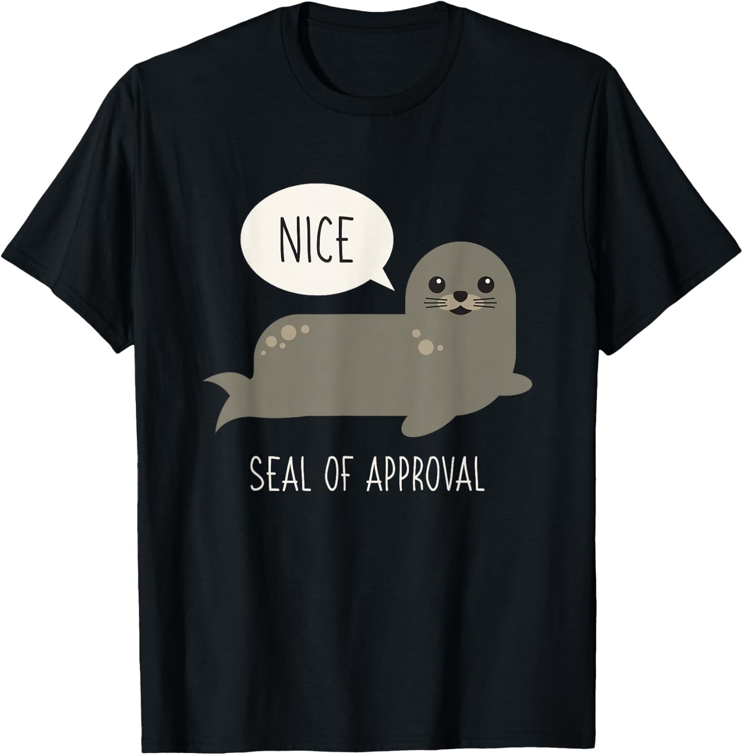 Seal of Approval Funny Animal Pun Pun Gifts T Shirt T-Shirt - T-Shirt | Black