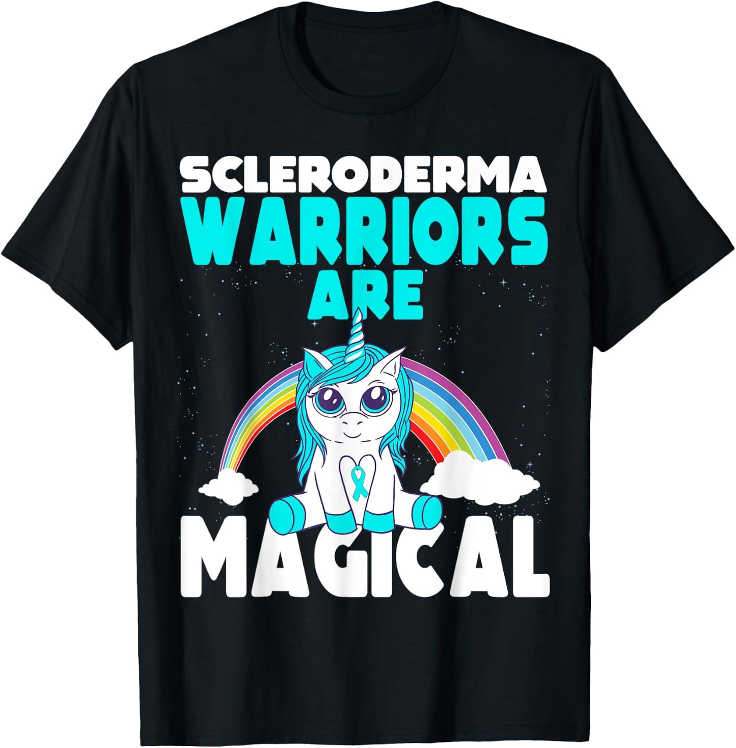 Scleroderma Awareness Disease Warriors are magical Unicorn T-Shirt - T-Shirt | Black