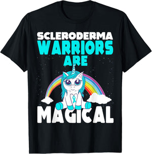 Scleroderma Awareness Disease Warriors are magical Unicorn T-Shirt - T-Shirt | Black