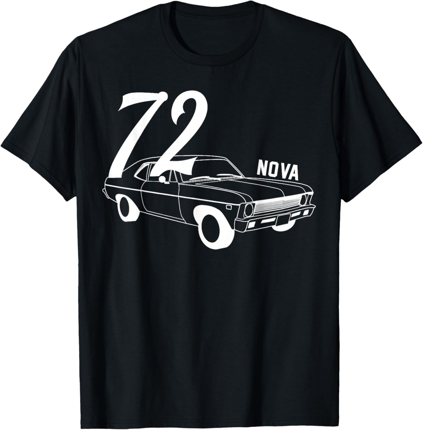 1972 72 Chevys Nova 2 Classic Car Old School Muscle Car T-Shirt - T-Shirt | Black