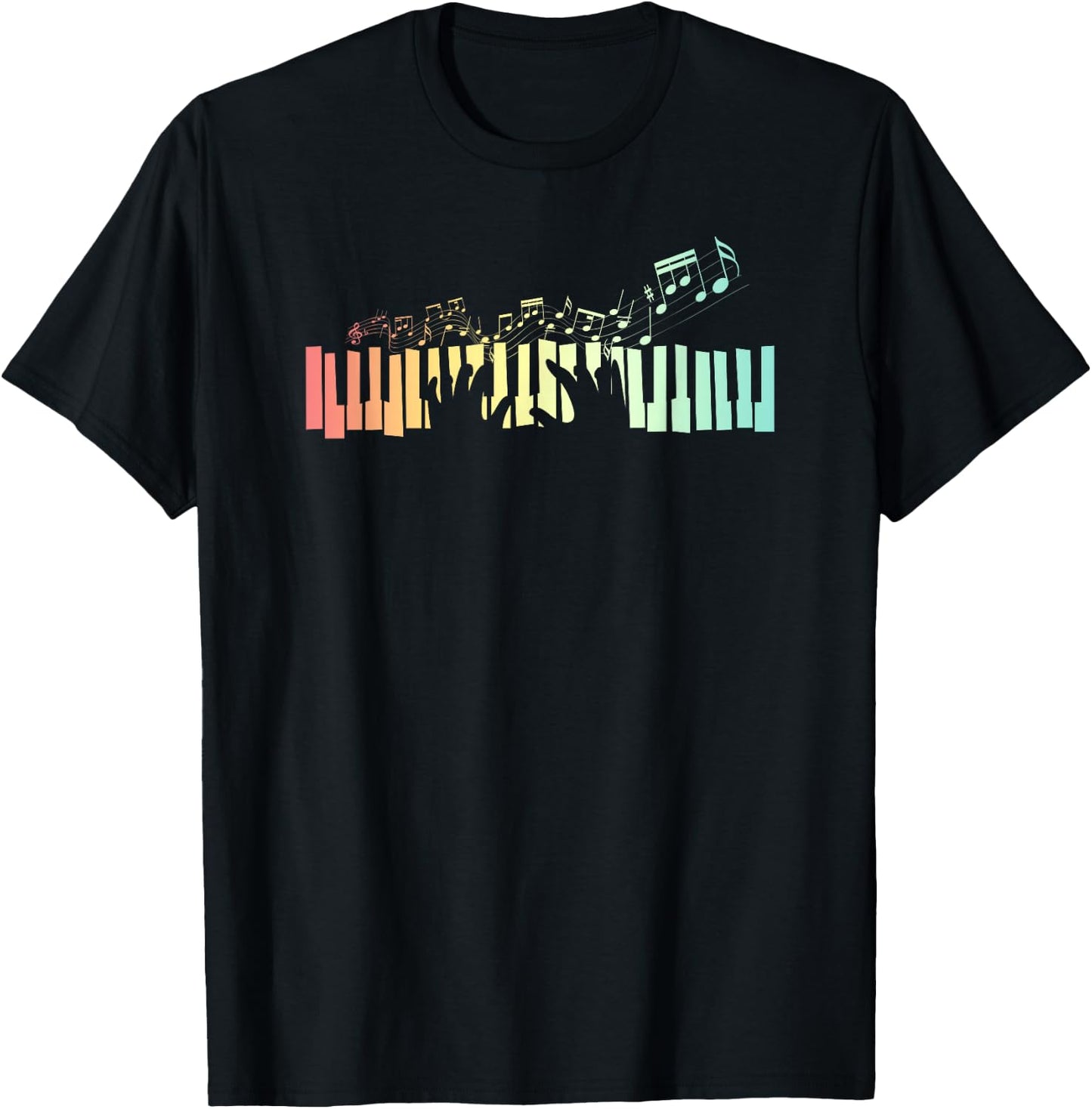 Pianist Gift Keyboards Music Notes Piano T-Shirt - T-Shirt | Black