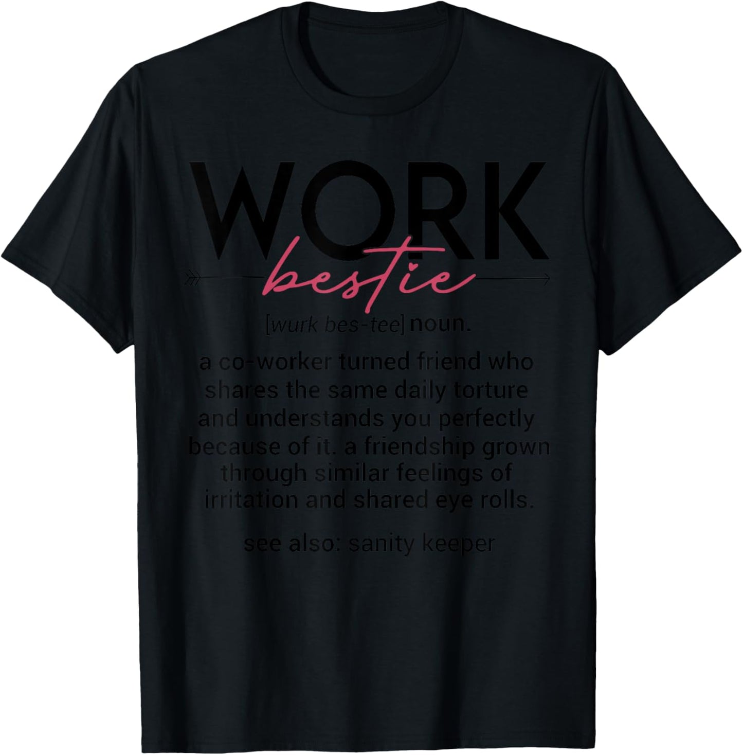 Vintage Work Bestie Definition Teachers Nurses Boss Women T-Shirt - T-Shirt | Black