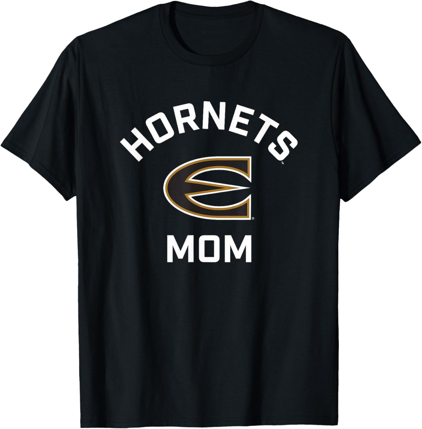 Emporia State University ESU Hornets Arched Mom T-Shirt - T-Shirt | Black