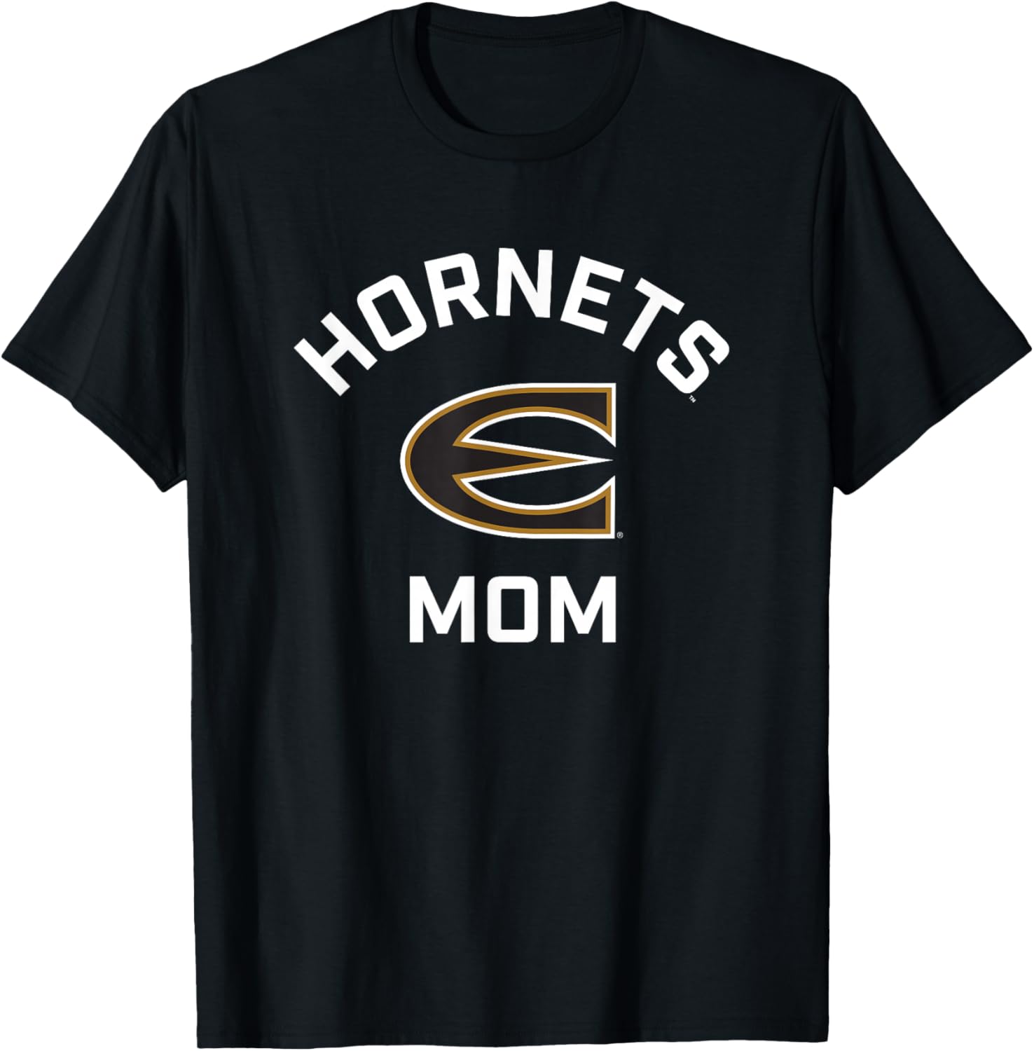 Emporia State University ESU Hornets Arched Mom T-Shirt - T-Shirt | Black
