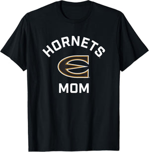 Emporia State University ESU Hornets Arched Mom T-Shirt - T-Shirt | Black
