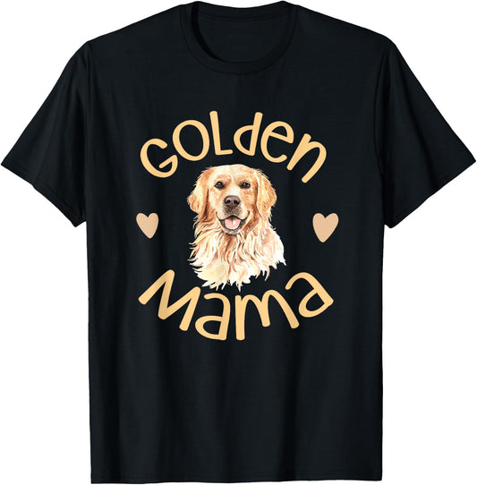 Golden Mama Cute Golden Retriever Dog Mom Pet Men Women T-Shirt - T-Shirt | Black