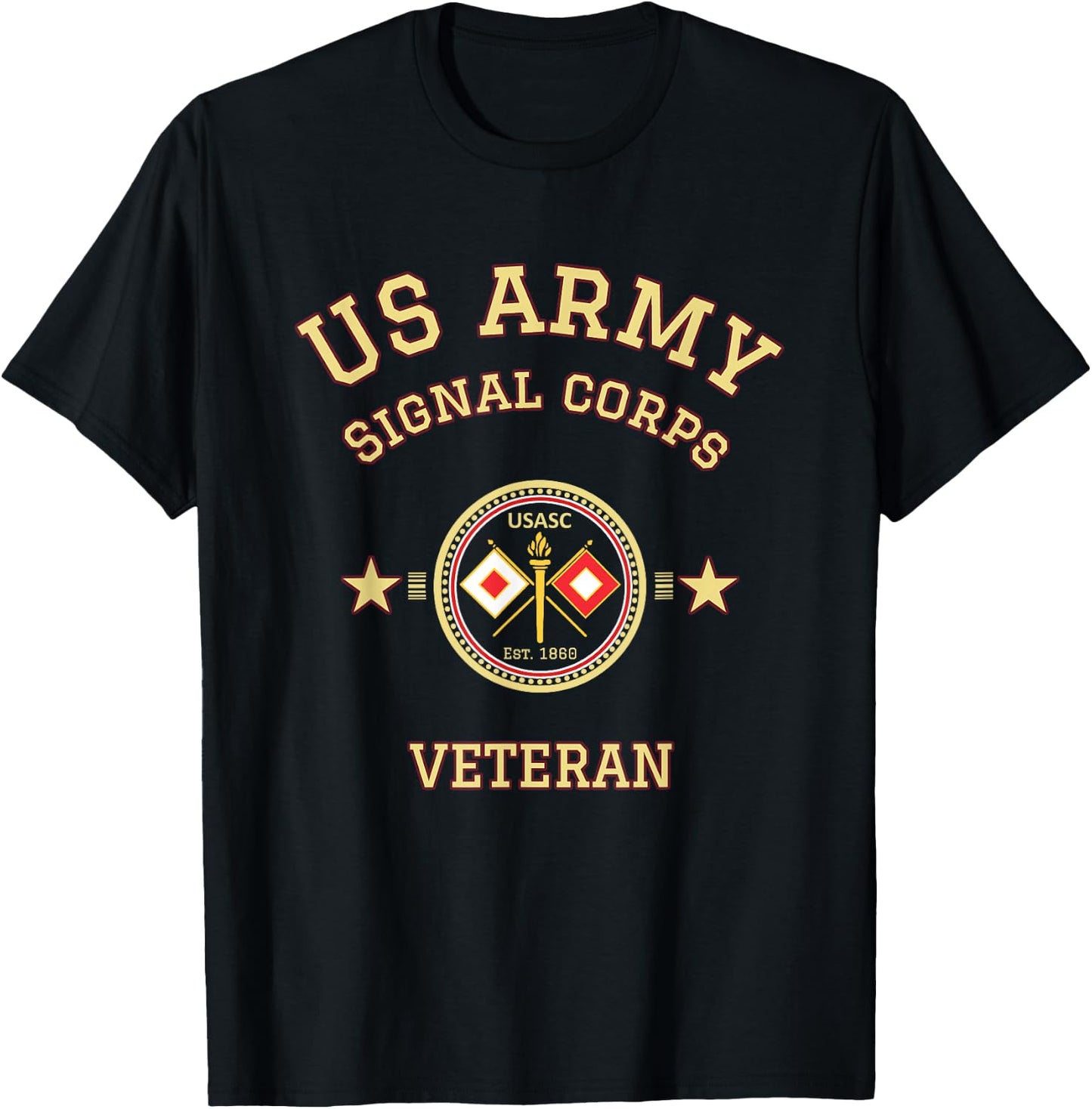 Us Army Veteran Signal Officer Military Army Engineer Gift T-Shirt - T-Shirt | Black