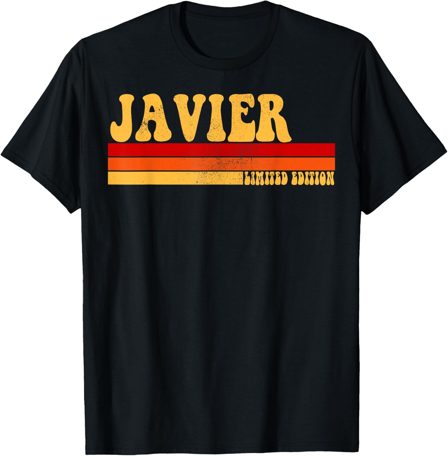 JAVIER Name Personalized Idea Men Retro Vintage JAVIER T-Shirt - T-Shirt | Black
