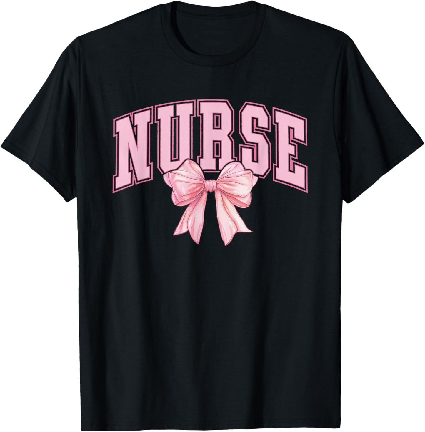 Coquette NICU Nurse Pink Bow Neonatal Intensive Care Unit T-Shirt - T-Shirt | Black