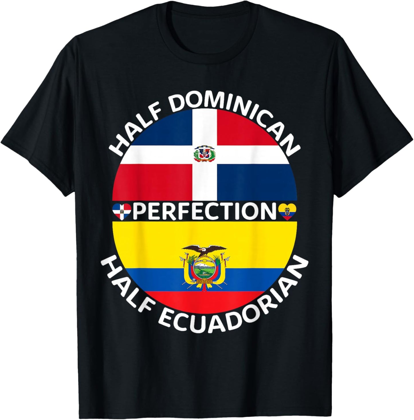 Half Ecuadorian Half Dominican Republic Ecuador Flag Men T-Shirt - T-Shirt | Black
