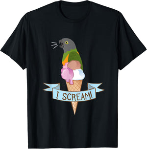 Senegal Parrot Ice Cream T-Shirt - T-Shirt | Black