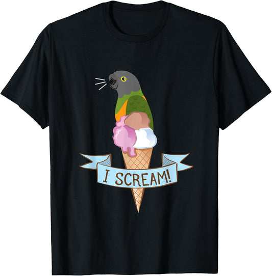 Senegal Parrot Ice Cream T-Shirt - T-Shirt | Black