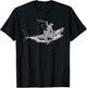 Shark Lover Rodeo Cowboy Riding Great White Vintage Funny T-Shirt - T-Shirt | Black