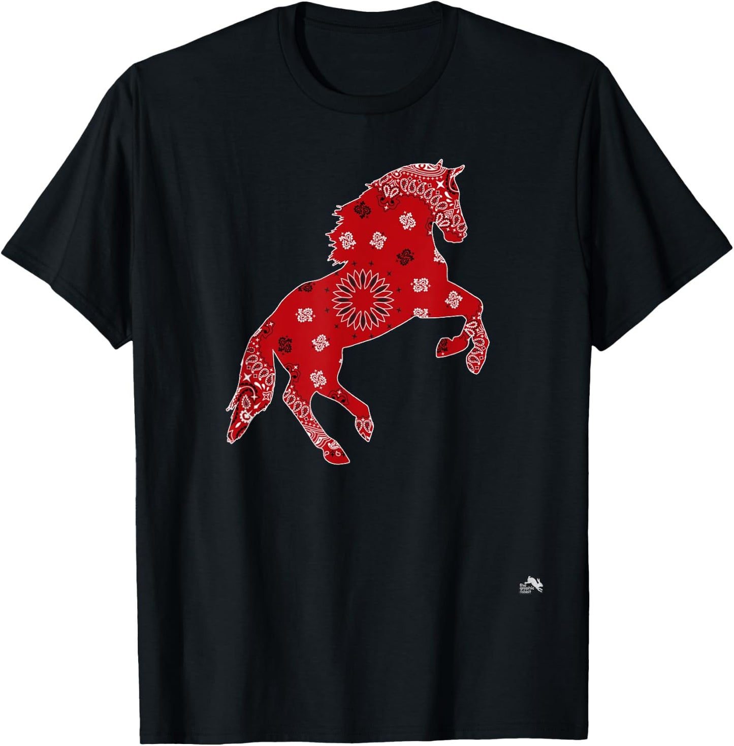 Horse Bandana Pattern - Riding Art T-Shirt - T-Shirt | Black