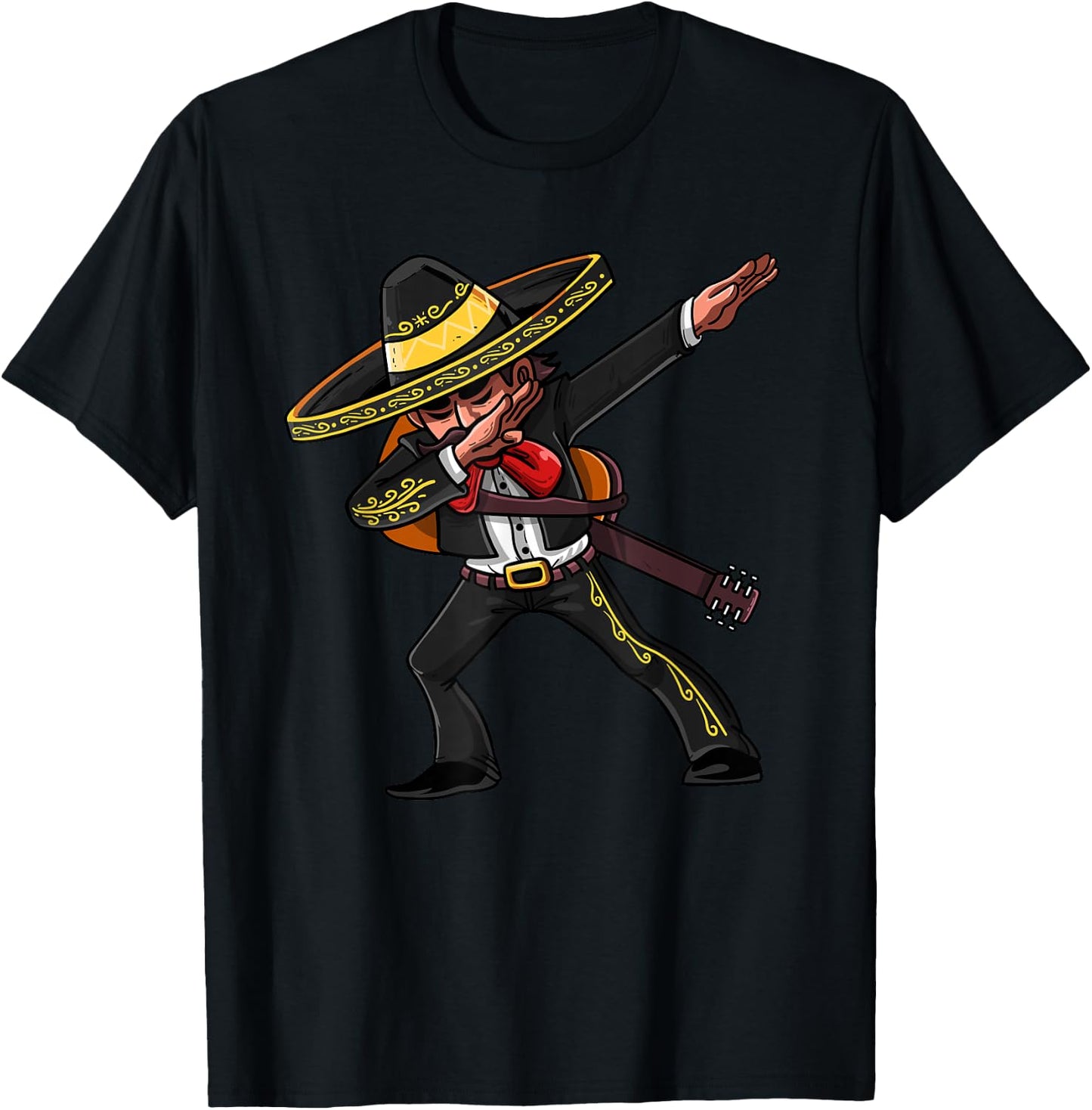 Dabbing Mexican Mariachi | Cinco De Mayo Costume T-Shirt - T-Shirt | Black