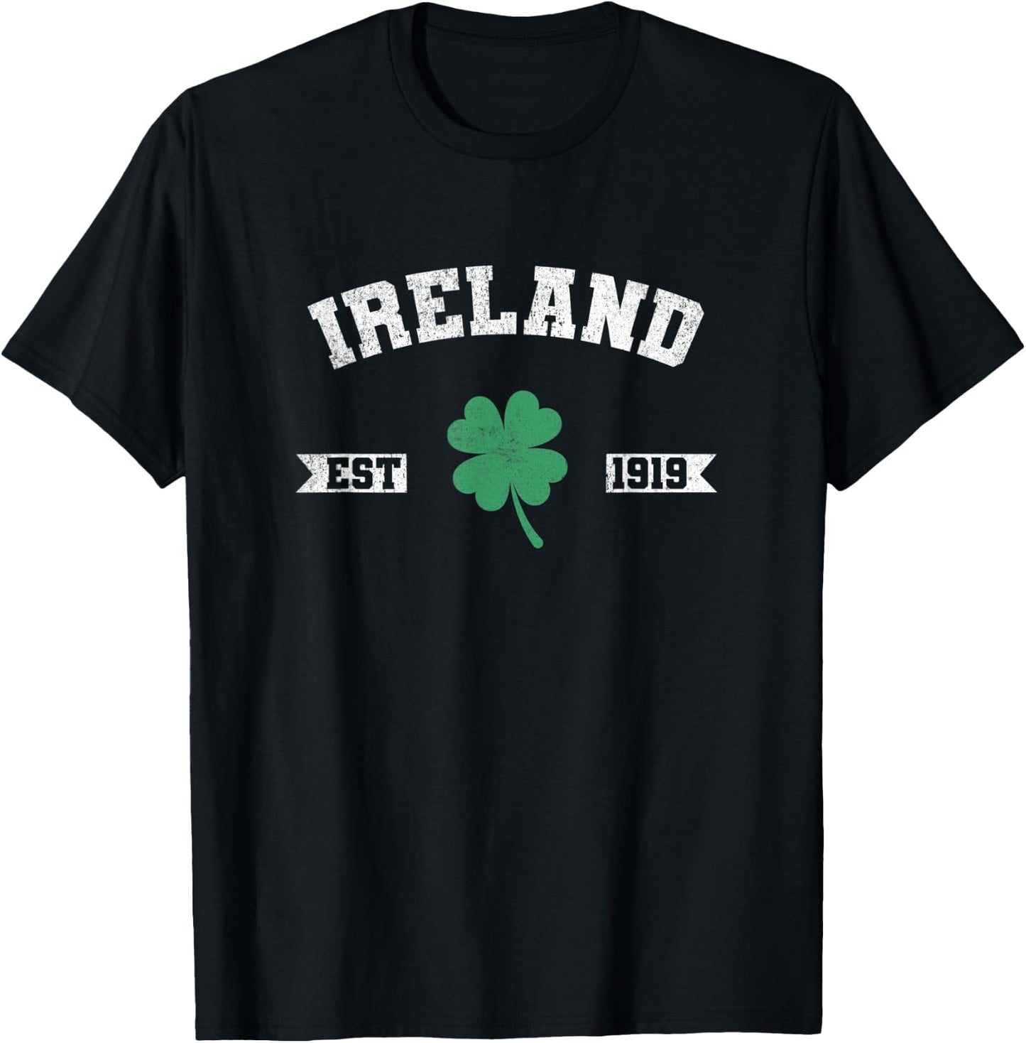 Ireland Est. 1919 Shamrock Irish Lucky T-Shirt - T-Shirt | Black