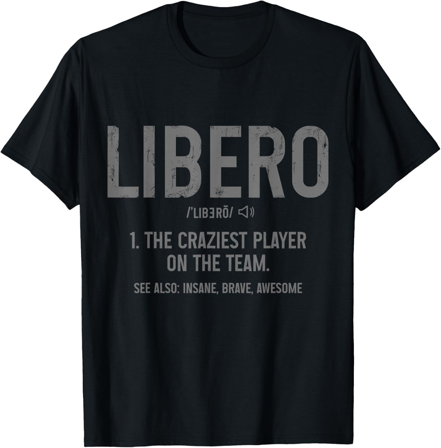 Volleyball Libero Definition Vintage Beach Volleyball Player T-Shirt - T-Shirt | Black