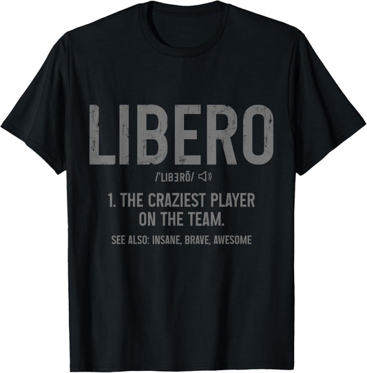 Volleyball Libero Definition Vintage Beach Volleyball Player T-Shirt - T-Shirt | Black