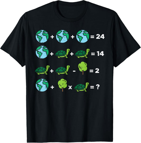 Earth Day Order Of Operations Quiz Funny Math Teacher Gift Men Women Girls Kids T-Shirt - T-Shirt | Black