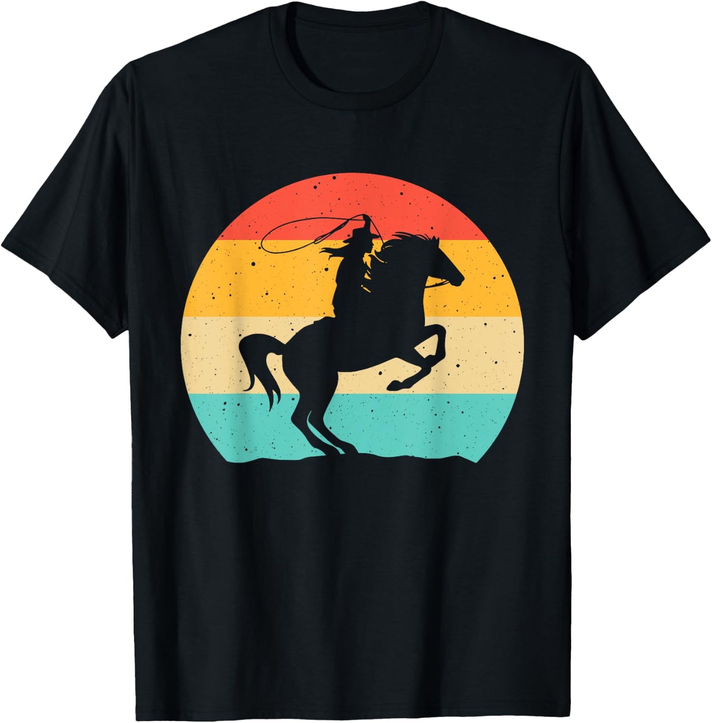 Funny Retro Western Cowgirl Gift Girl Horse Riding Women T-Shirt - T-Shirt | Black