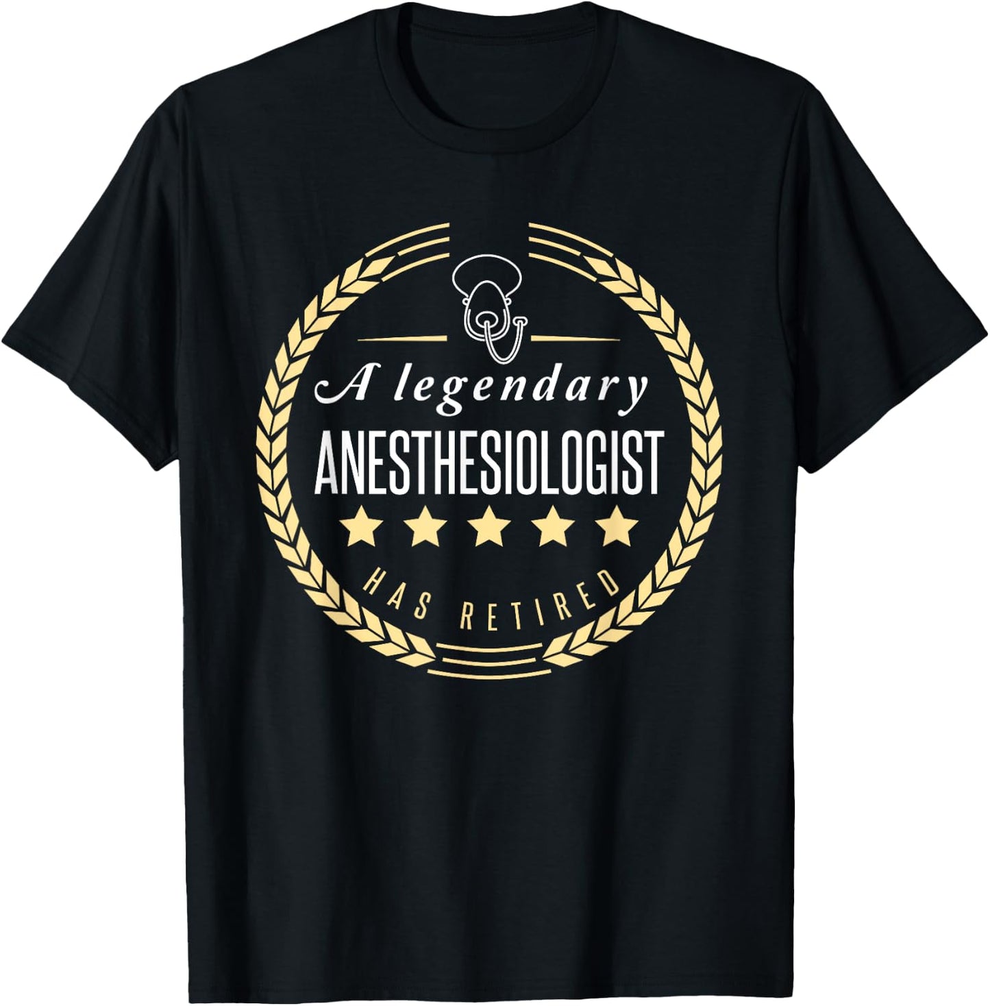 Retired Anesthesiologist Shirt Funny Retirement Gift T-Shirt - T-Shirt | Black