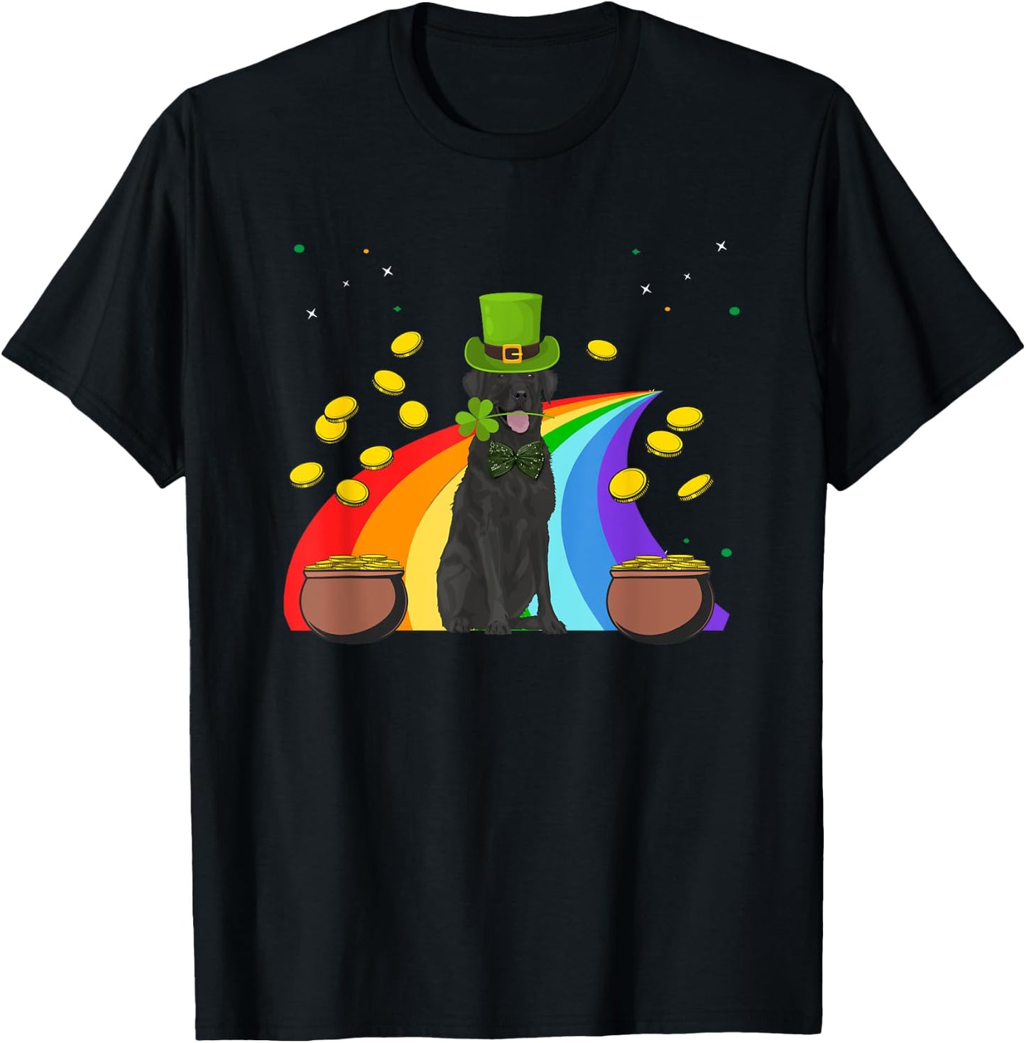 Labrador Retriever St Patrick's Day Funny Dog Lover Gifts T-Shirt - T-Shirt | Black