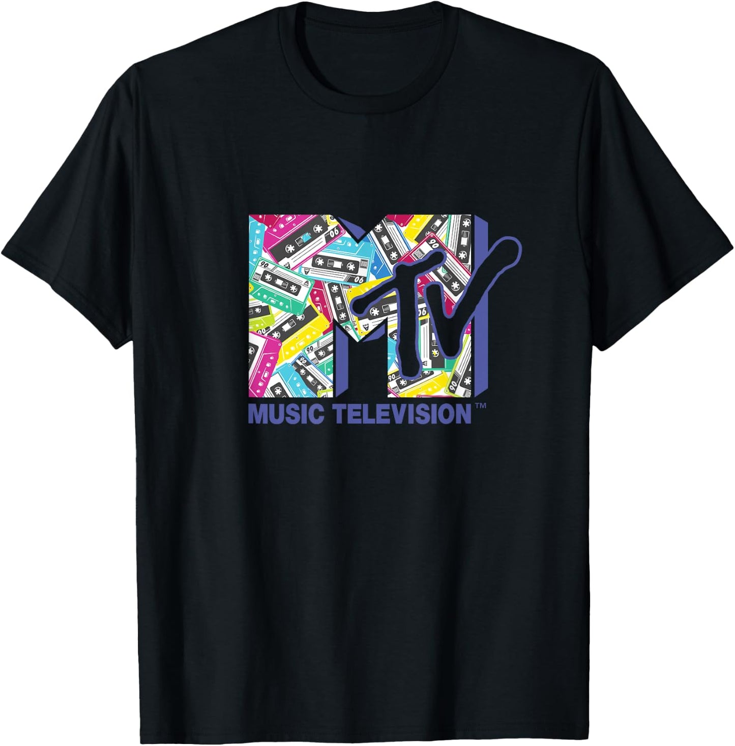 Mademark x MTV - The official MTV Logo with the classic 80s tapes T-Shirt - T-Shirt | Black